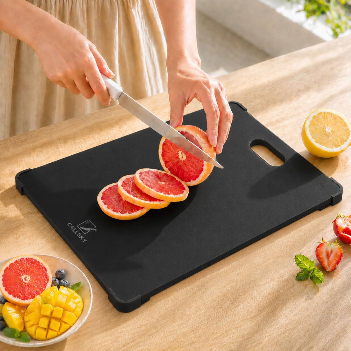 12x8 Clear Tempered Glass Small Cutting Board for Kitchen Countertop