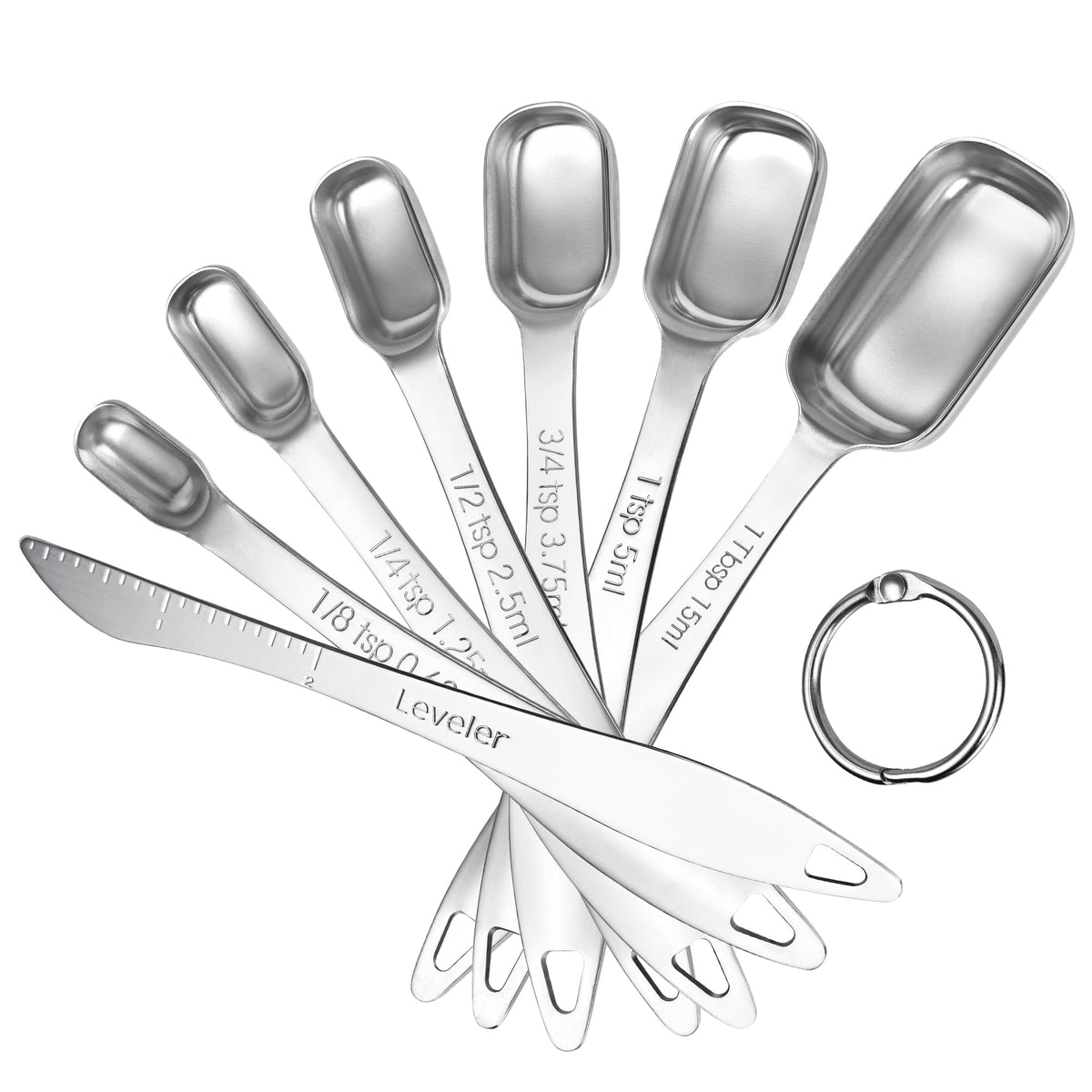 U-Taste 18/8 Stainless Steel Measuring Spoons Set of 7, Teaspoon Tablespoon