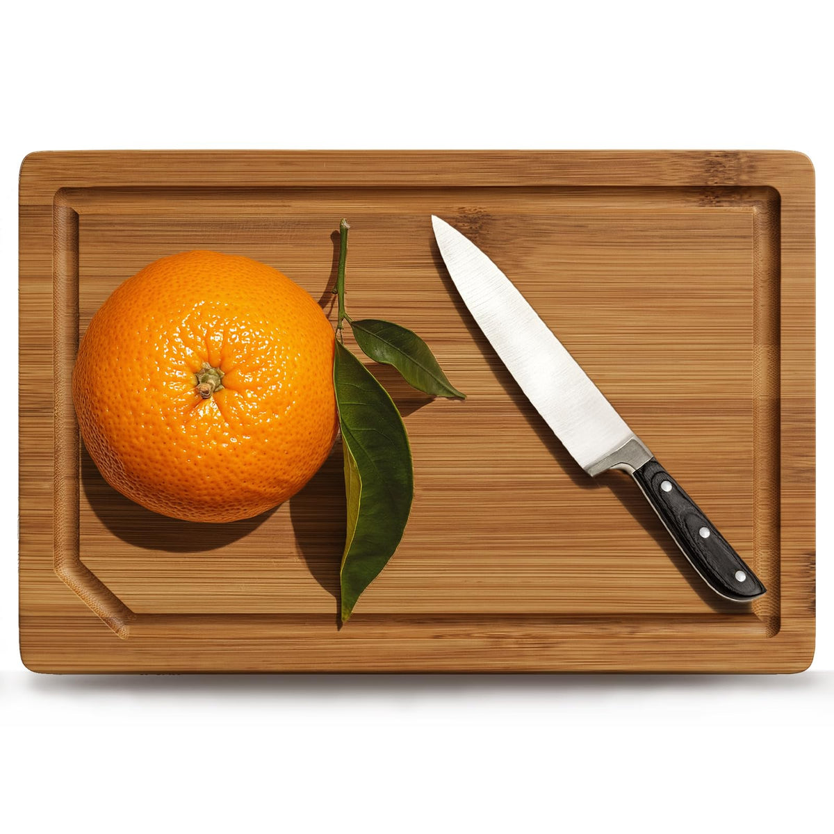 Kikcoin 9"×6" Small Bamboo Cutting Board with Handle, Natural