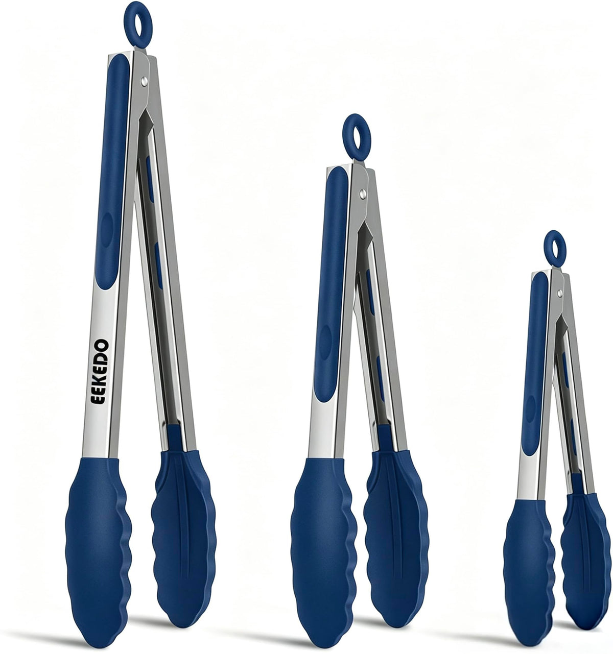 Tongs for Cooking, Stainless Steel Kitchen Tongs with Silicone Tips