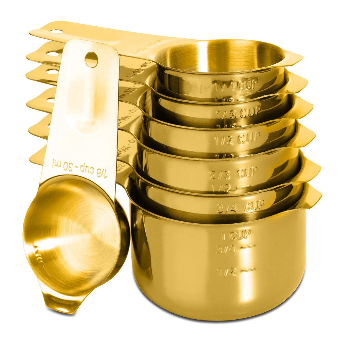 13-Piece Measuring Cups and Spoons Set, 18/8 Stainless Steel, Silver