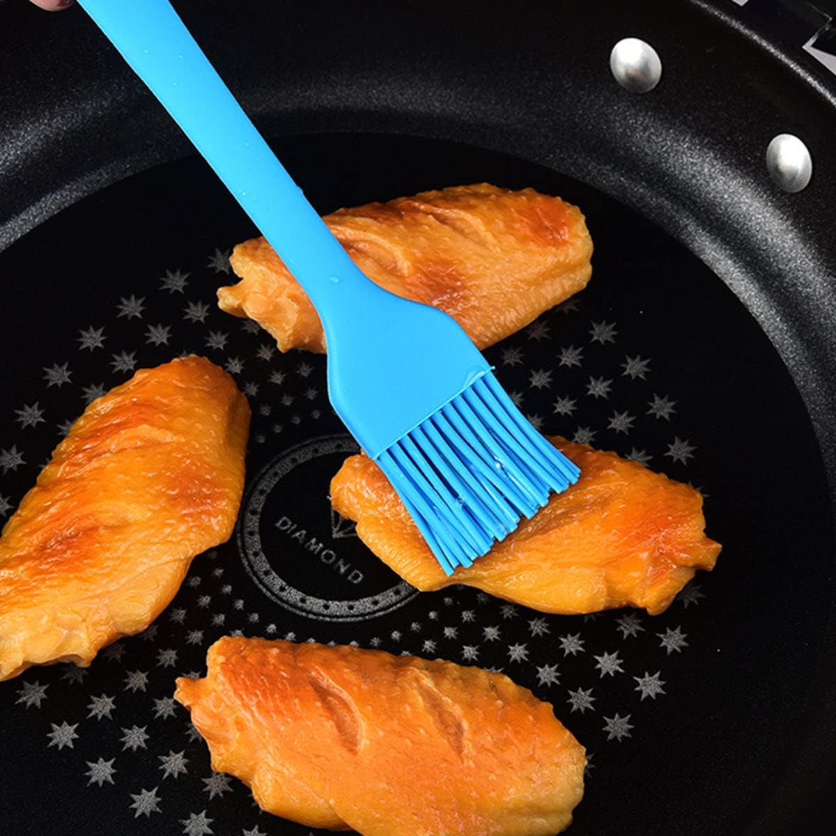 8.4" Silicone Basting Pastry Brush - Perfect for Oil Butter Spread, Marinades, Baste, BBQ, Grill, Cooking - BPA Free, Food Grade Material, Dishwasher Safe (3, 8.4 Inches)