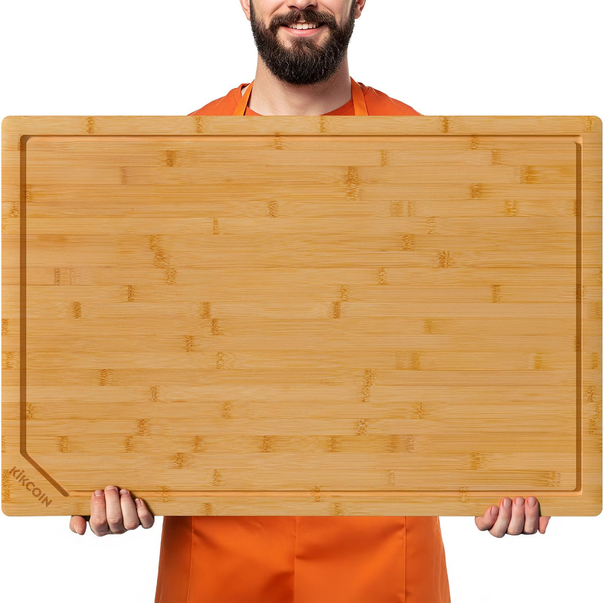 Kikcoin 9"×6" Small Bamboo Cutting Board with Handle, Natural