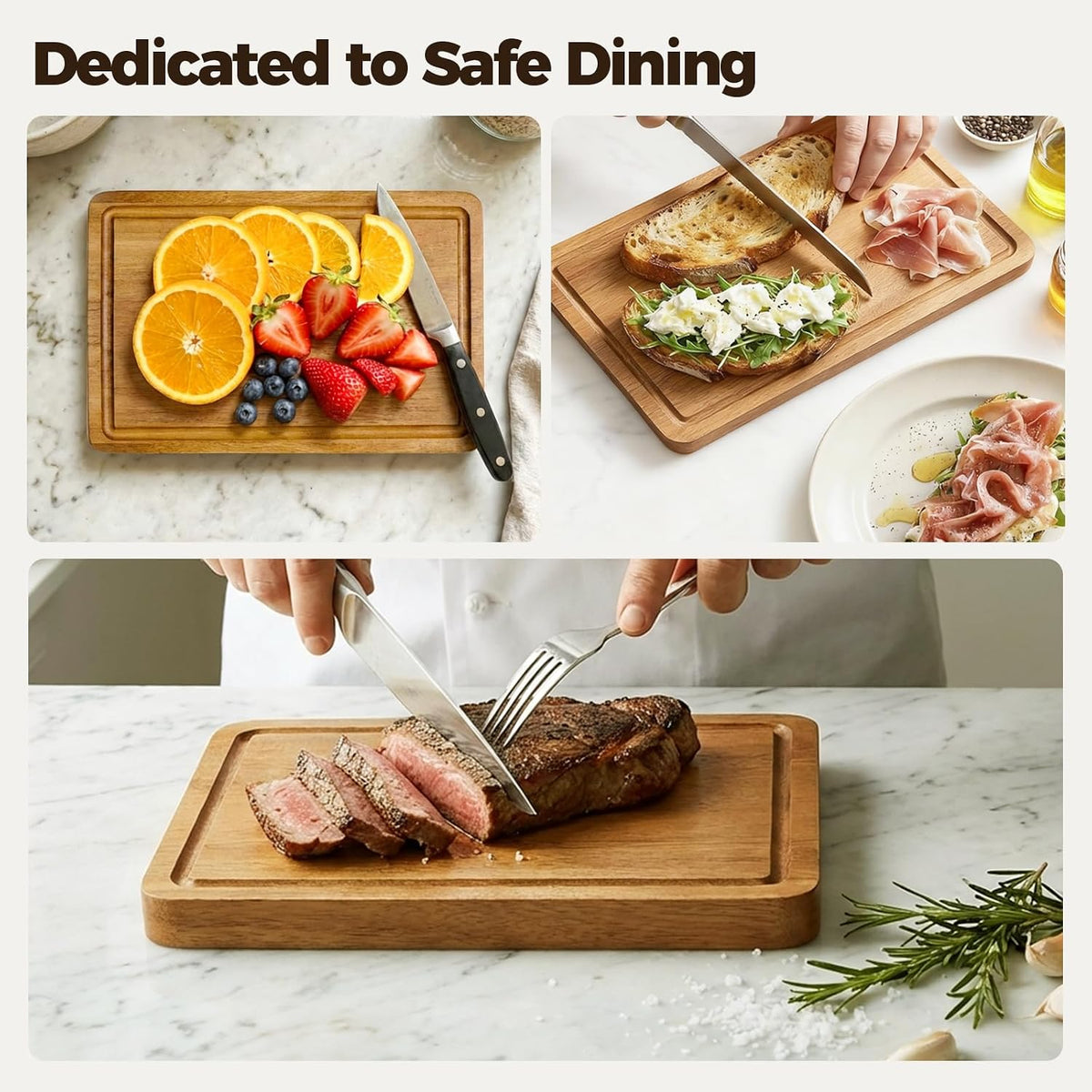 Small Acacia Wood Cutting Board for Kitchen, 11.5x7 Inch