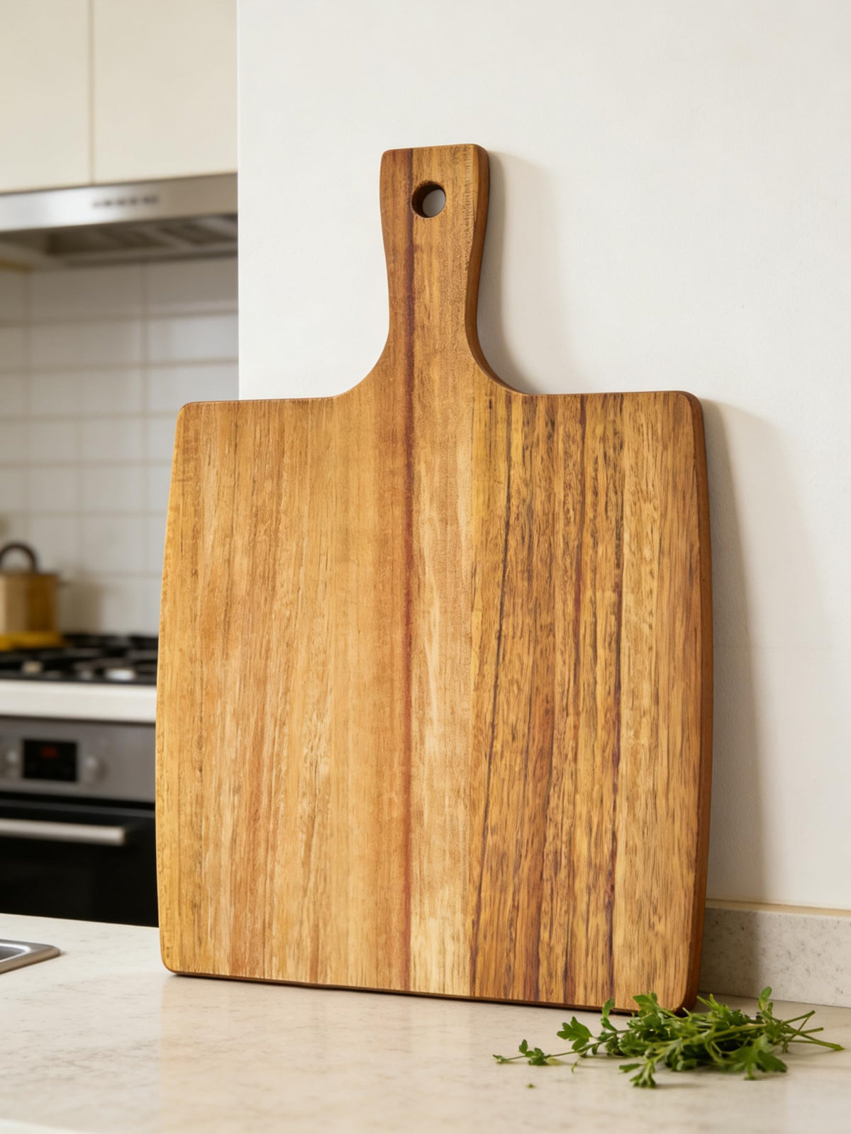 Small Acacia Wood Cutting Board with Handle, 13x7 Charcuterie Serving Tray