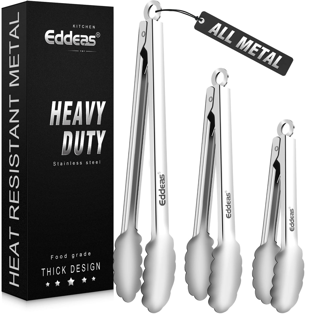 Metal Tongs For Cooking Up To 600°F Kitchen Tongs 2PCS - 9", 12 inch