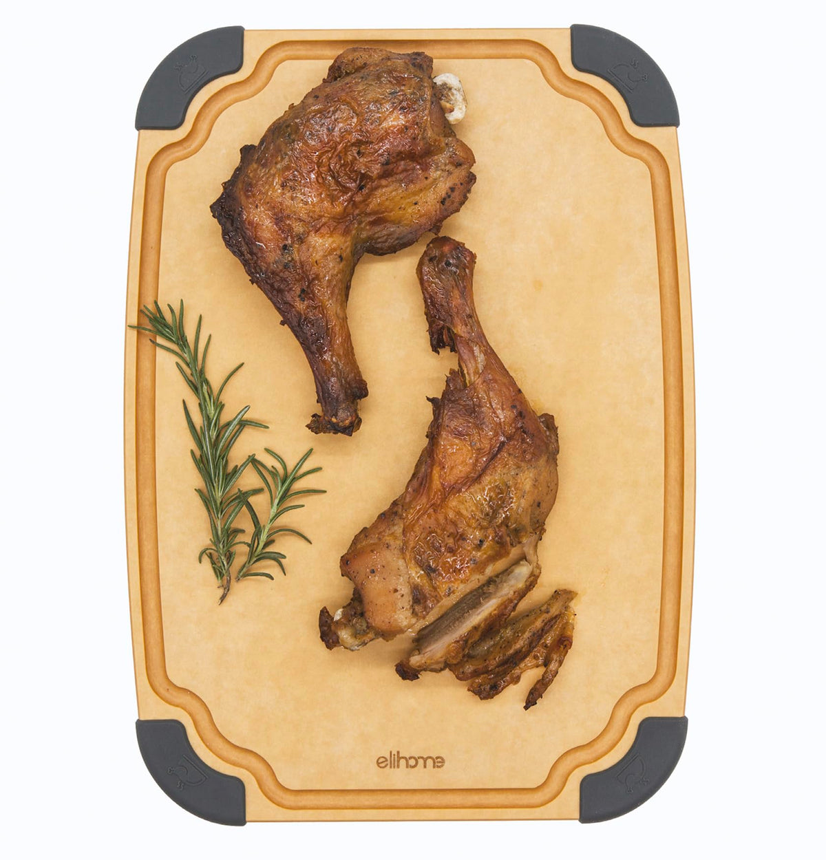 Elihome Essential Series Wood Fiber Cutting Board for Kitchen, Knife Friendly, Dishwasher Safe, Non-Slip Feet, Juice Groove, Reversible, Non-Porous, Eco Friendly, 10"x 7" SMALL