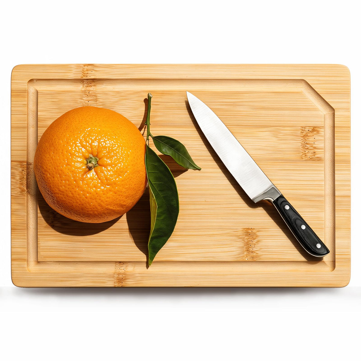Kikcoin 9"×6" Small Bamboo Cutting Board with Handle, Natural