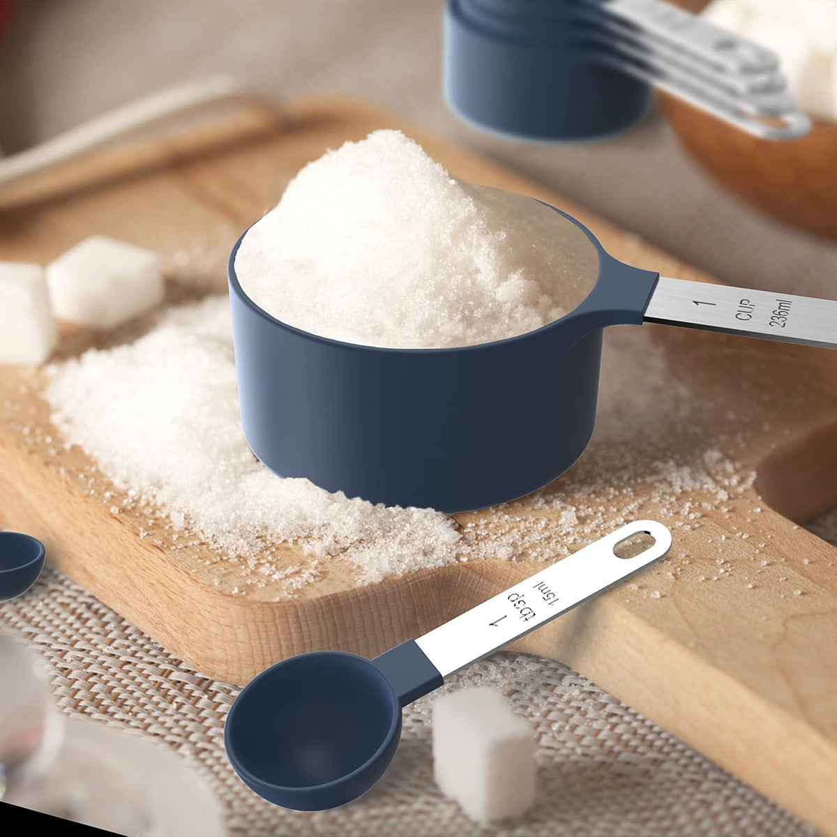 Measuring Cups & Spoons Set, Stackable Cups and Spoons