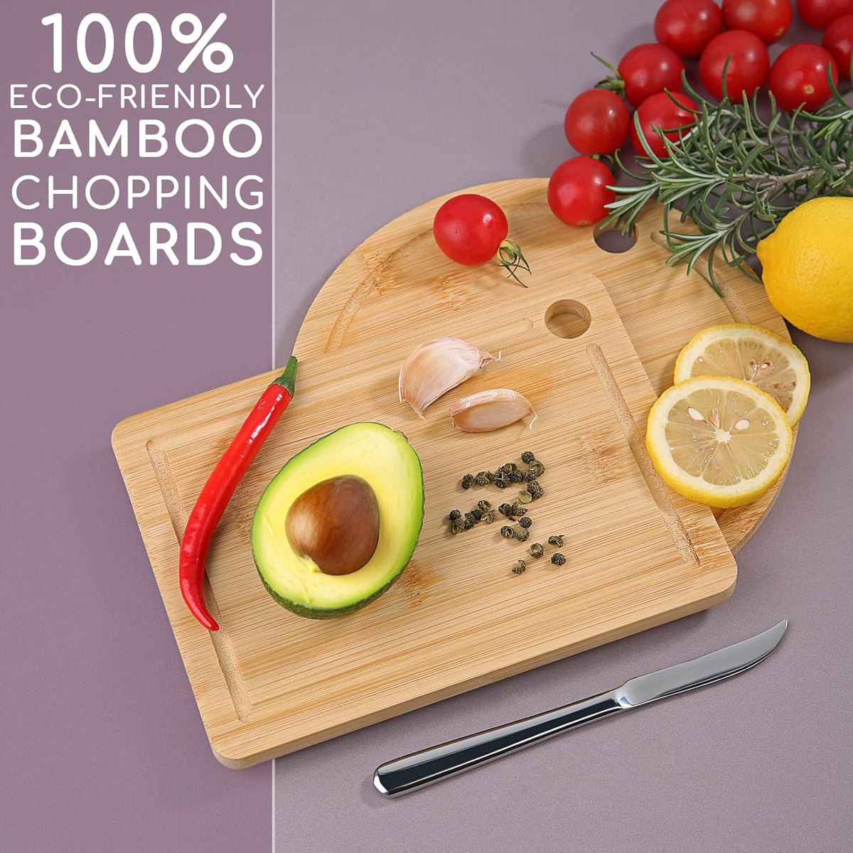 Donxote Small Cutting Board Set of 2 - Compact with Juice Groove for Fruits, Vegetables, Cheese & Sandwiches, Lightweight & Non-Toxic Mini Boards for Charcuterie, Camping & Kitchen