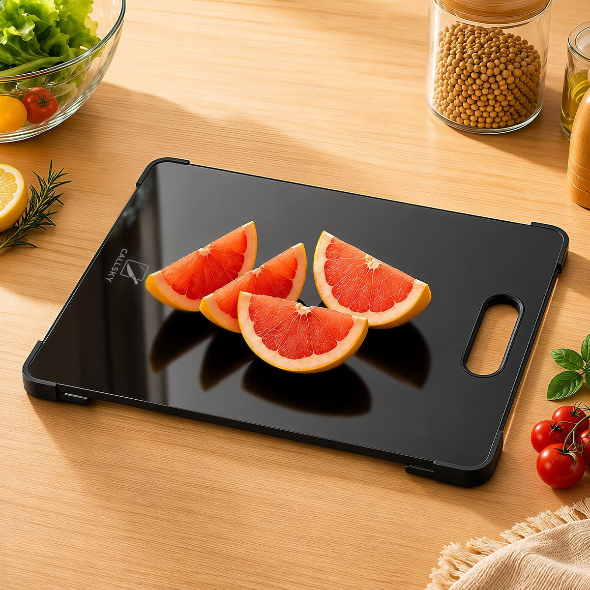 12x8 Clear Tempered Glass Small Cutting Board for Kitchen Countertop