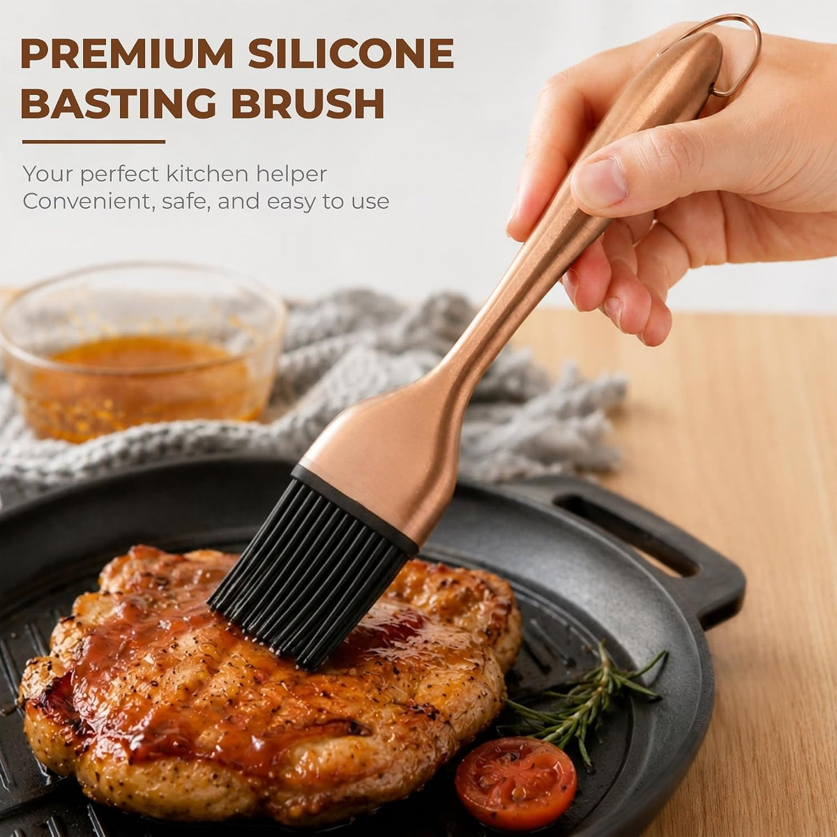 2Pcs Silicone Basting Brush Grilling with 2 Backup Heads, Stainless Steel Handles, No Shed Bristles, Heat Resistant Dishwasher Safe for Pastry, Sauce, Oil, BBQ Grill, Kitchen, Cooking & Marinating
