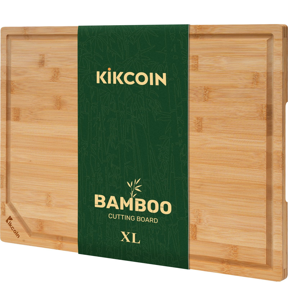 Kikcoin 9"×6" Small Bamboo Cutting Board with Handle, Natural