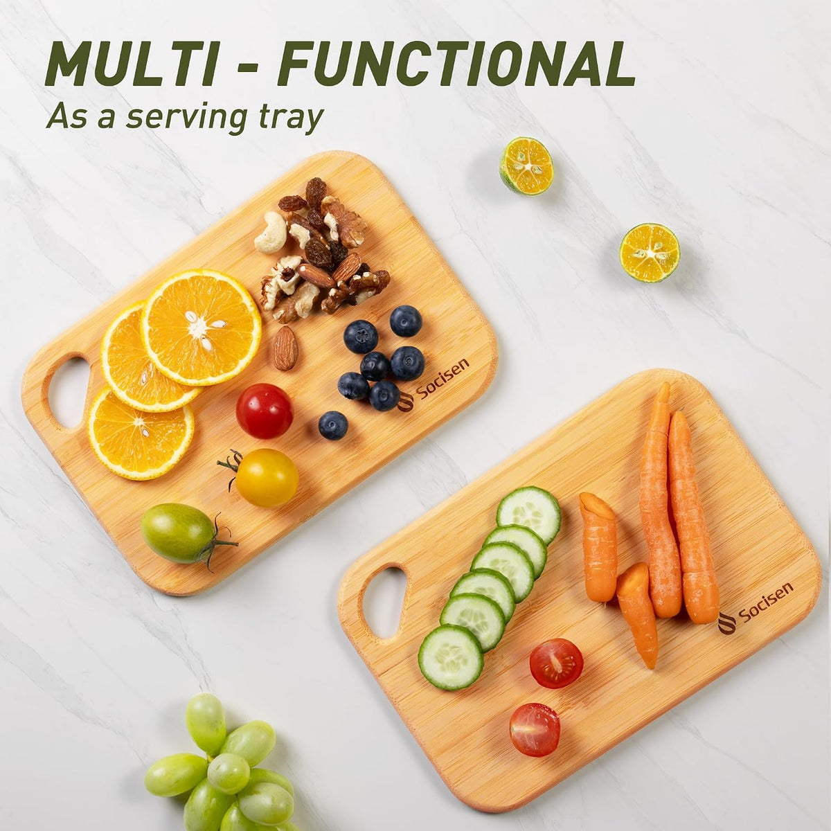 2 Pack Small Bamboo Wood Cutting Board for Kitchen 8.6" x 6" Mini Wooden Charcuterie Boards Lightweight Chopping Board Non Toxic Serving Board Tiny Chef Set Camping Fruit Lemon Sandwich Cheese Board