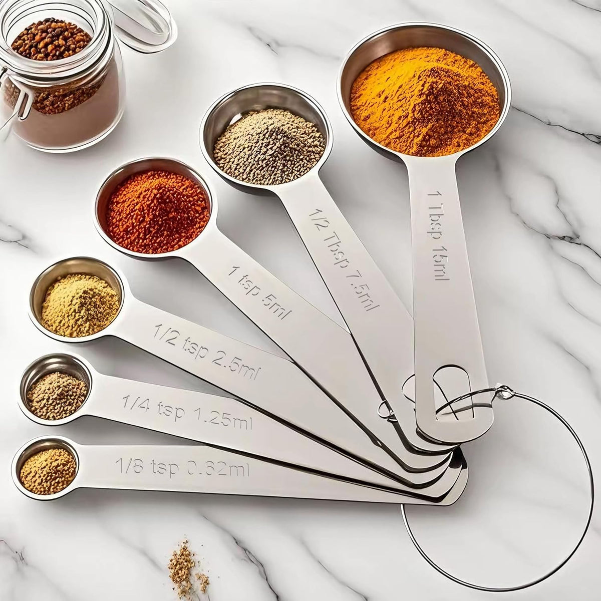 TILUCK Stainless Steel Measuring Cups & Spoons Set,Coffee Scoop Spoon