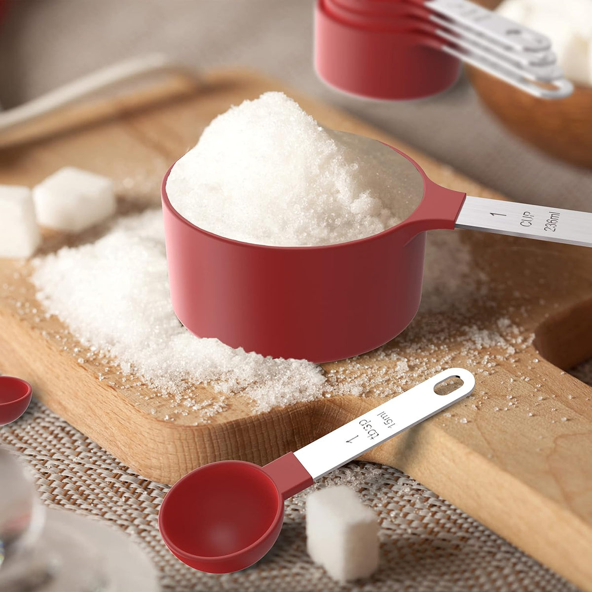 Measuring Cups & Spoons Set, Stackable Cups and Spoons