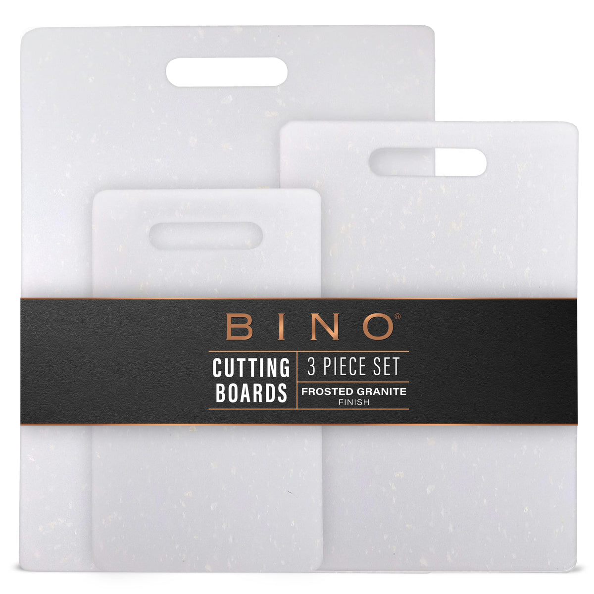 BINO Cutting Board - 3-Piece Chopping Boards | BPA-Free Plastic, Durable, Multipurpose, Dual-Sided, Dishwasher Safe, Easy to Clean | Charcuterie Accessories | Home & Kitchen Utensils