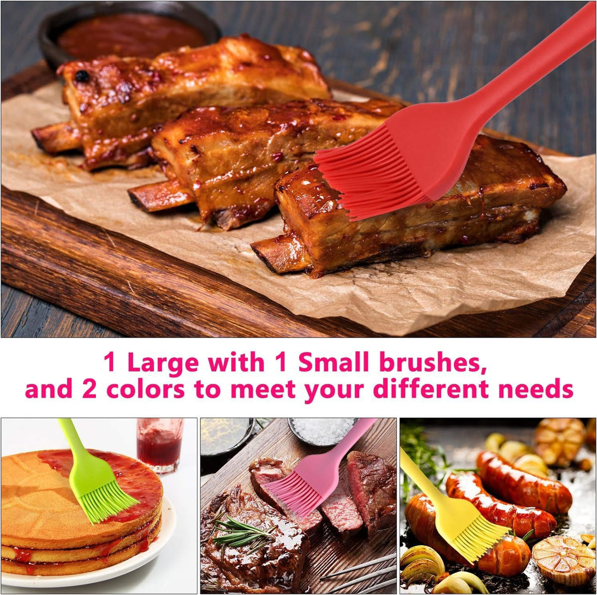 Hhyn Silicone Basting Pastry Brush Set 2 Pack