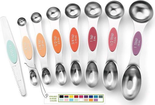 Spring Chef Stainless Steel 8 Magnetic Measuring Spoons Set, Desert Sunset