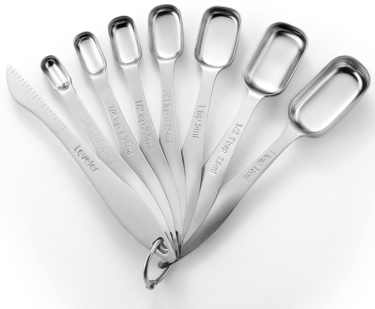 Spring Chef Nesting Stainless Steel Measuring Spoons Set of 7 with Leveler