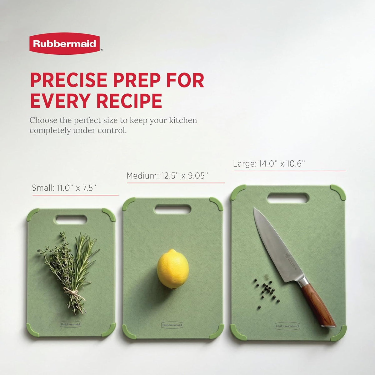 Rubbermaid 3pc Reversible Wheat Fiber Cutting Board Set | BPA Free Non Toxic Cutting Boards for Kitchen – Dishwasher Safe, Non-Slip Corners & Lightweight | For Meat, Veggies & Fruits