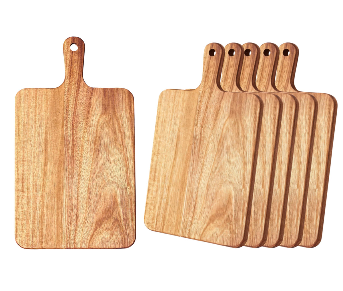 ZeQi Acacia Wood Cutting Board with Handle 13.7''X7'', Charcuterie Board, Serving Board for Cheese, Bread, Meat, Vegetables & Fruits, Natural Wooden Chopping Board for Kitchen
