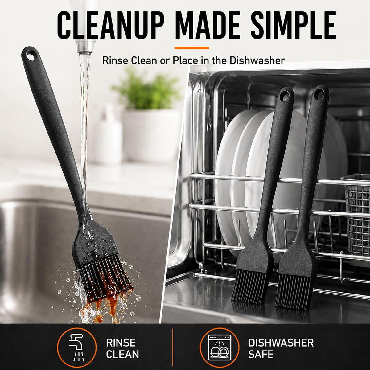 Silicone Basting Pastry Brush for Baking Bbq Spread Oil Butter