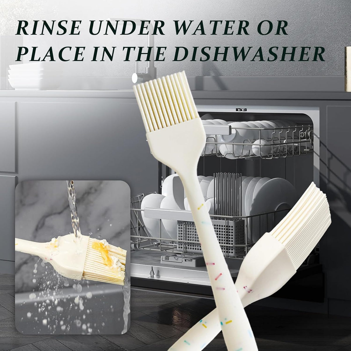 Silicone Basting Brushes, BPA-Free Pastry Brush for BBQ