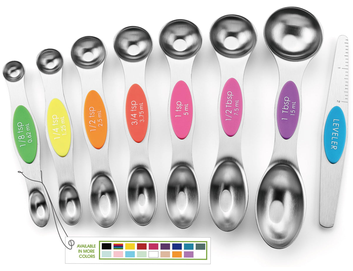 Spring Chef Stainless Steel 8 Magnetic Measuring Spoons Set, Desert Sunset