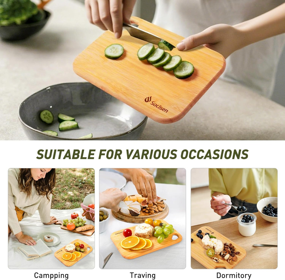 2 Pack Small Bamboo Wood Cutting Board for Kitchen 8.6" x 6" Mini Wooden Charcuterie Boards Lightweight Chopping Board Non Toxic Serving Board Tiny Chef Set Camping Fruit Lemon Sandwich Cheese Board