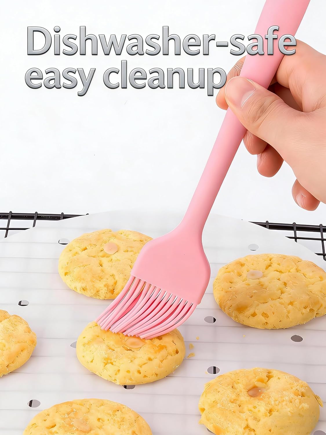 Silicone Basting Brush Set, Heat Resistant 446°F, 3-Pack