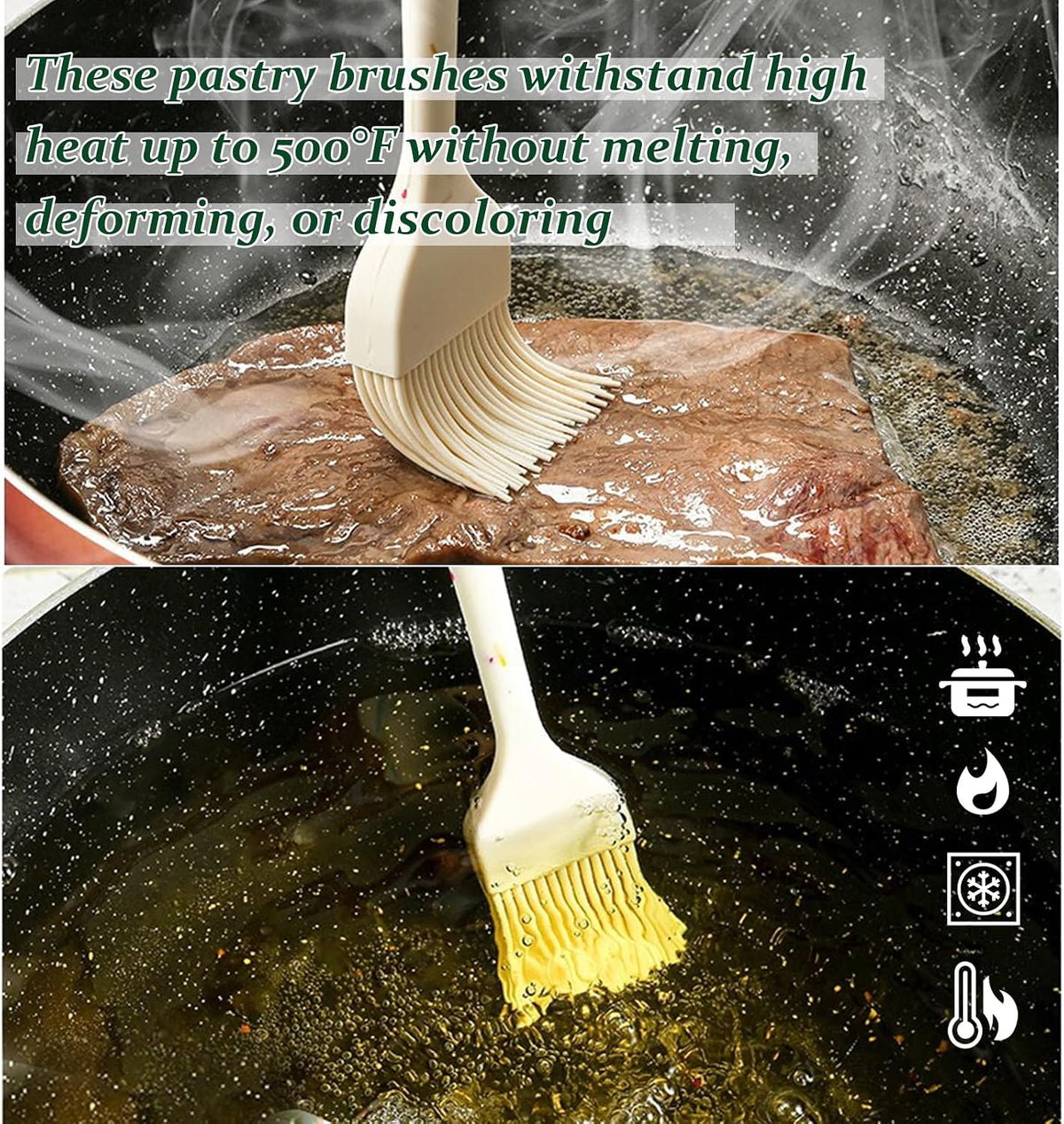 Silicone Basting Brushes, BPA-Free Pastry Brush for BBQ