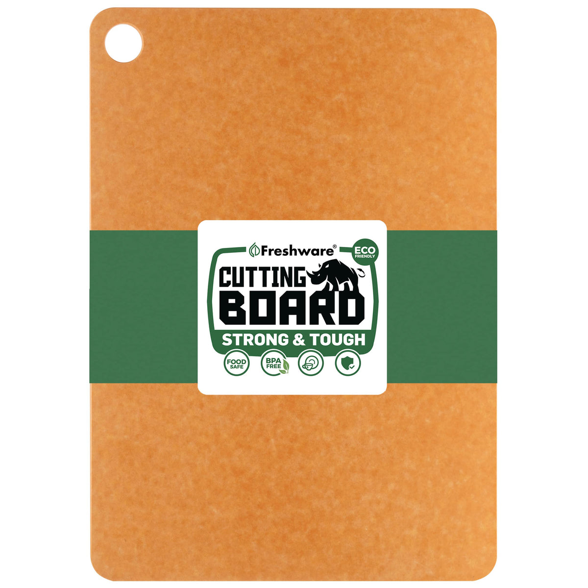 Freshware Wood Cutting Boards for Kitchen, Juice Groove, Non-Slip Silicone Feet, Dishwasher Safe, Medium 12" x 9" and Large, 15" x 11.25", Set of 2, Natural