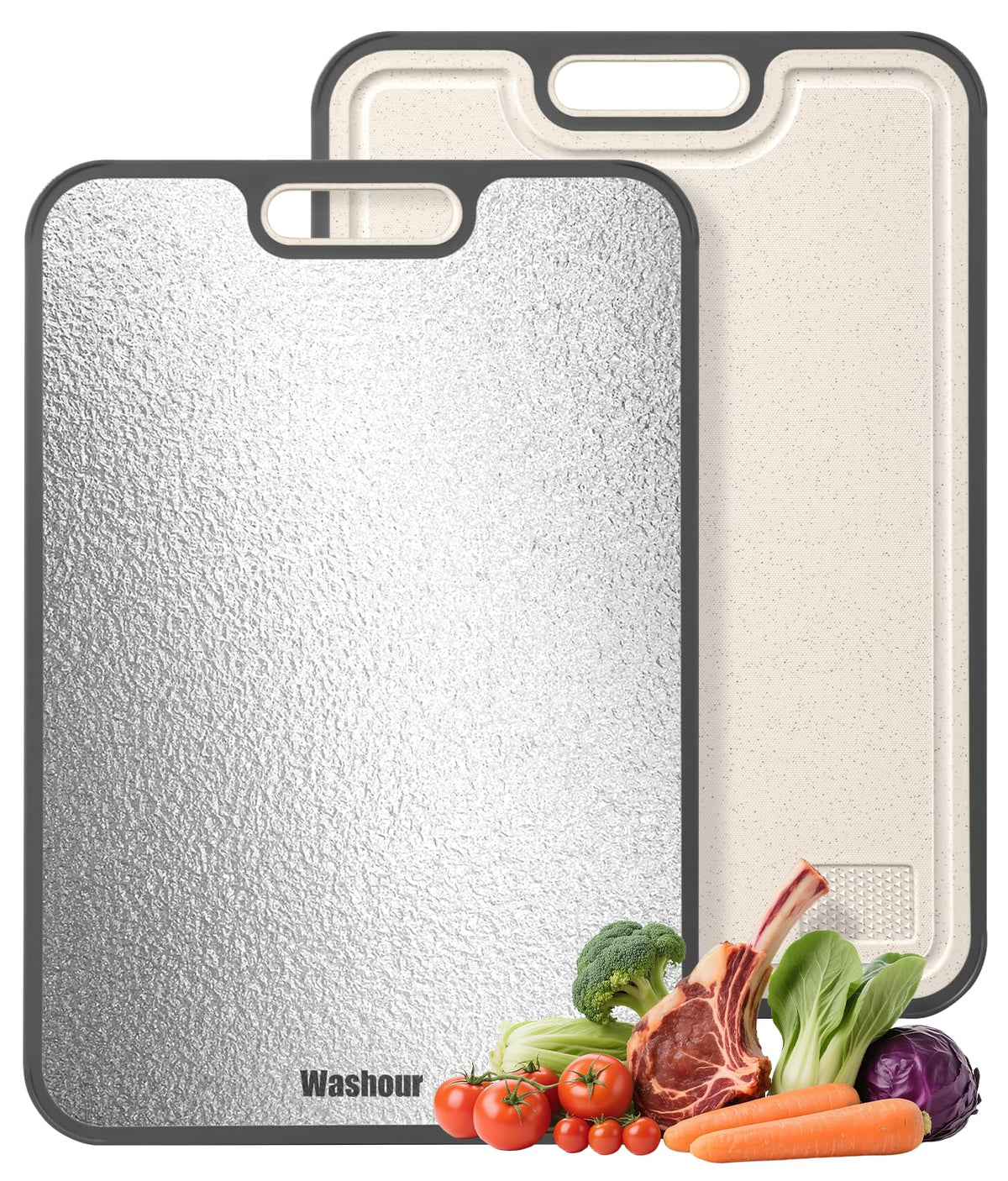 Non Toxic Titanium Cutting Board for Kitchen, Food Grade Titanium Cutting Boards 2 in 1 Double Sides, Non Slip Cutting Mat 15" x 10"