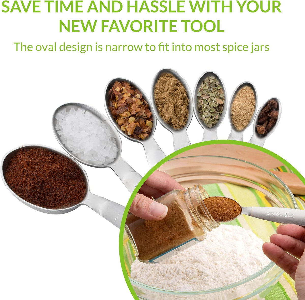 Spring Chef Stainless Steel Measuring Spoons Set of 7 with Leveler