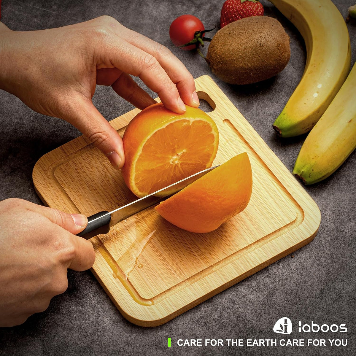 2-Pack Small Bamboo Cutting Boards with Juice Groove | 7x7 Inch Mini Chopping Boards for Fruit, Cheese, Baby Food, Dorm & Travel | Lightweight & Compact Square Wood Board Set