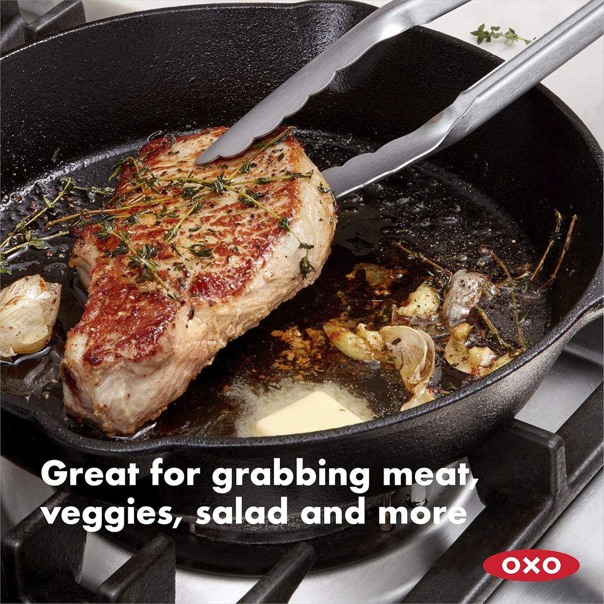 OXO Good Grips Stainless Steel Locking Tongs for Cooking,12in