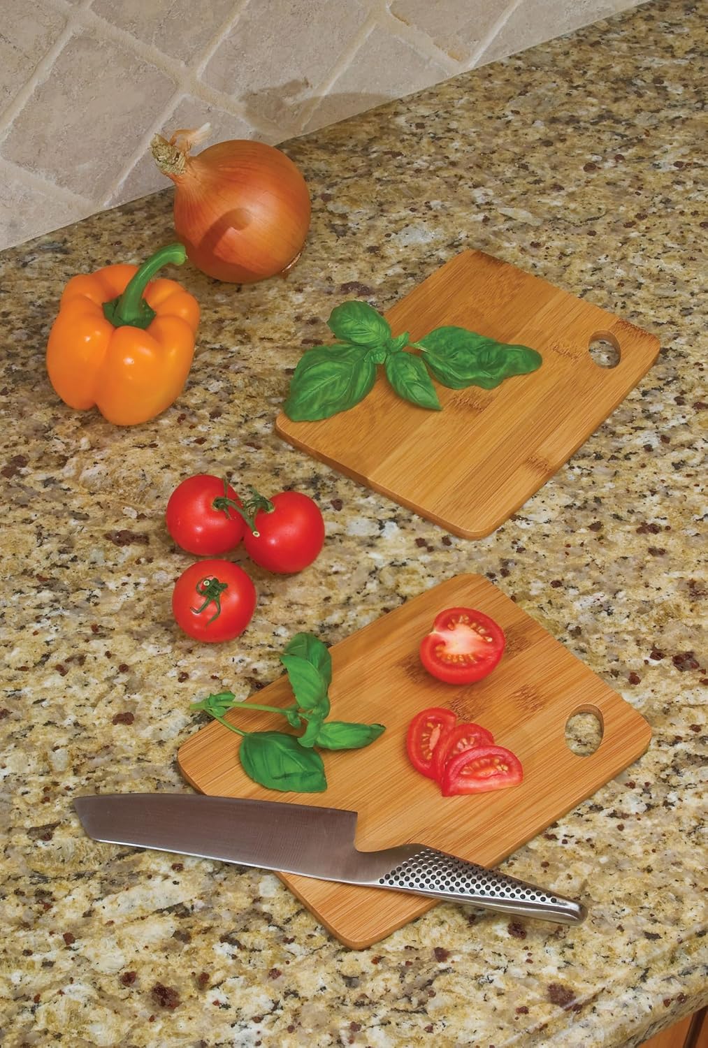 Lipper International 849 Bamboo Thin Cutting Board Set, Two 6 by 8-Inch Boards