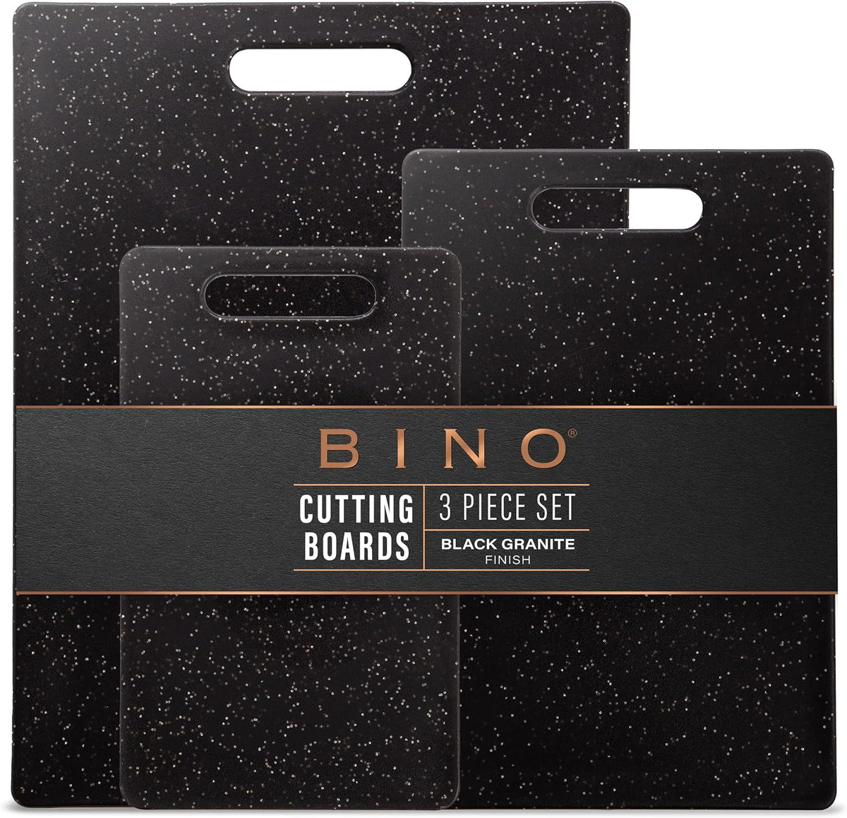 BINO Cutting Board - 3-Piece Chopping Boards | BPA-Free Plastic, Durable, Multipurpose, Dual-Sided, Dishwasher Safe, Easy to Clean | Charcuterie Accessories | Home & Kitchen Utensils
