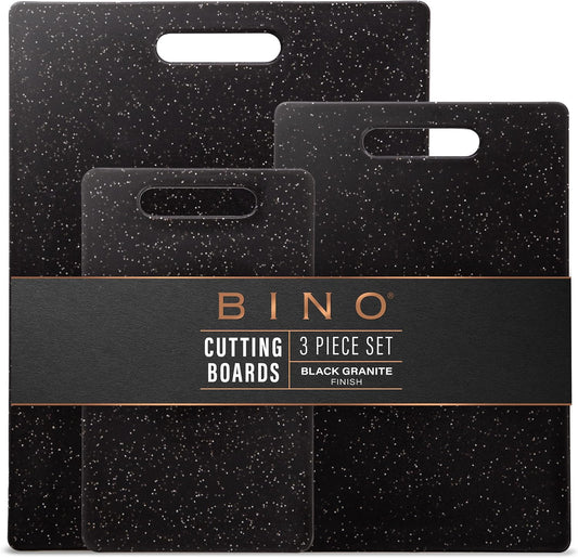 BINO Cutting Board - 3-Piece Chopping Boards | BPA-Free Plastic, Durable, Multipurpose, Dual-Sided, Dishwasher Safe, Easy to Clean | Charcuterie Accessories | Home & Kitchen Utensils