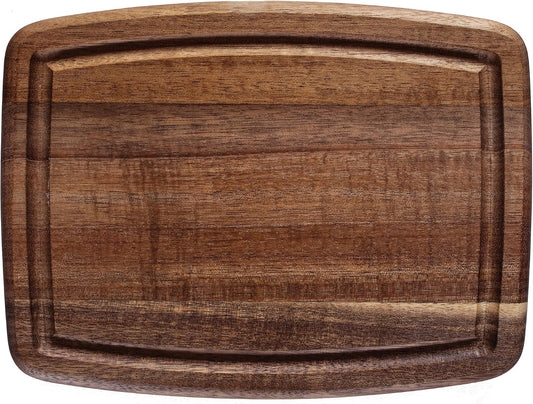 TB Home Acacia Wood Cutting Board with Juice Groove, Wooden Small Cutting Board for Kitchen, 8" x 6" x 5/8"
