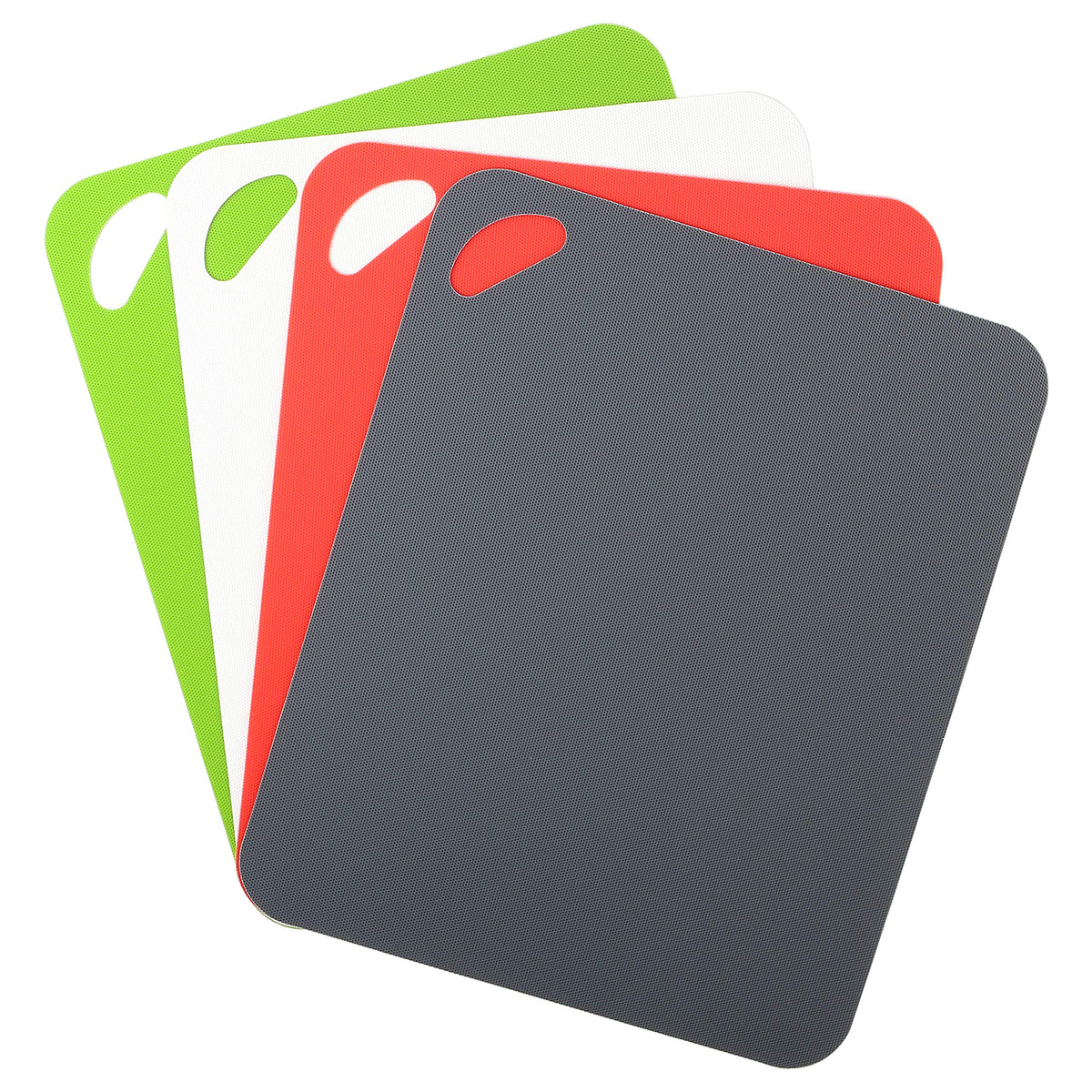Dexas Heavy Duty Cutting Board Grippmat, Flexible Cutting Boards for Kitchen, Set of 4, Non Slip Plastic Board Cutting Mat Small Size 5.5 x 8, Blue, Green, Yellow, Red Set, Kitchen Gadgets